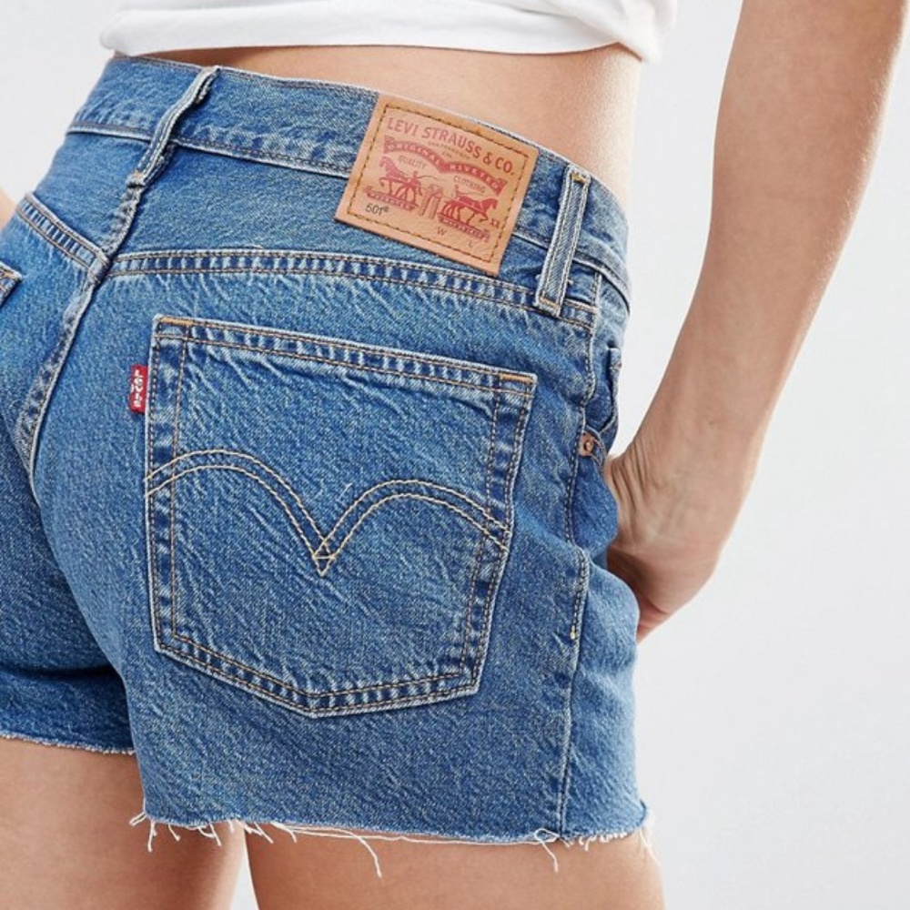 NWT Levi's 501 Raw Hem Denim Shorts - Picture 2 of 7